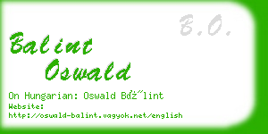 balint oswald business card